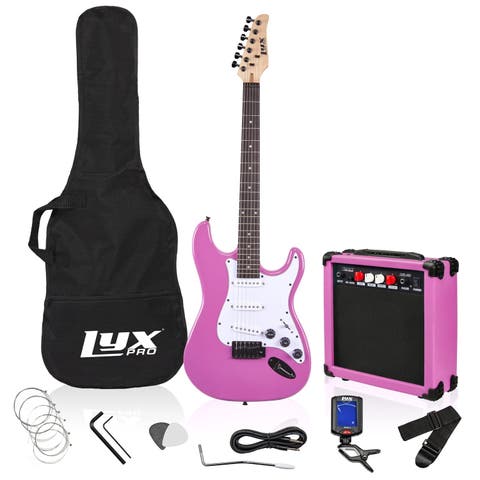 39 Electric Guitar Kit Bundle w/ 20W Amp, Tuner, Strings, Picks, Strap & Case