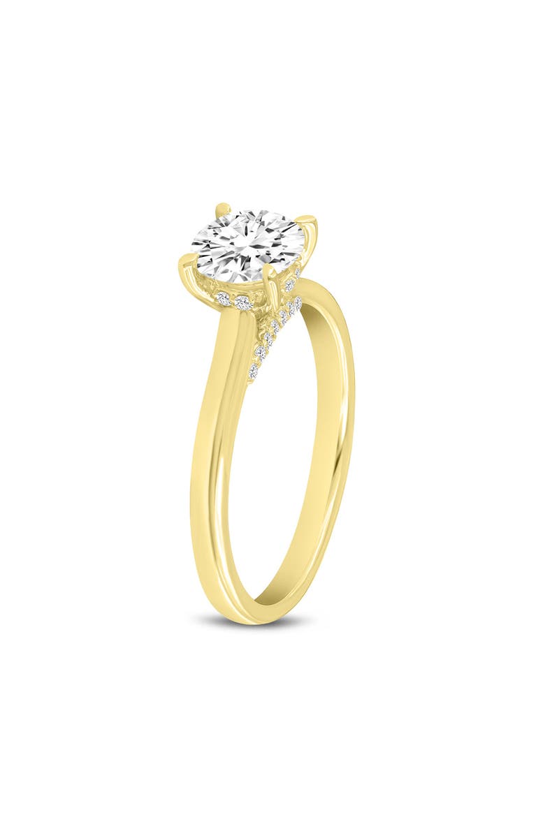 Keira 14K Yellow Gold Round Cut Lab Grown Diamond Hidden Halo Engagement Ring - 1.15 Ct, Alternate, color, 14K Yellow Gold