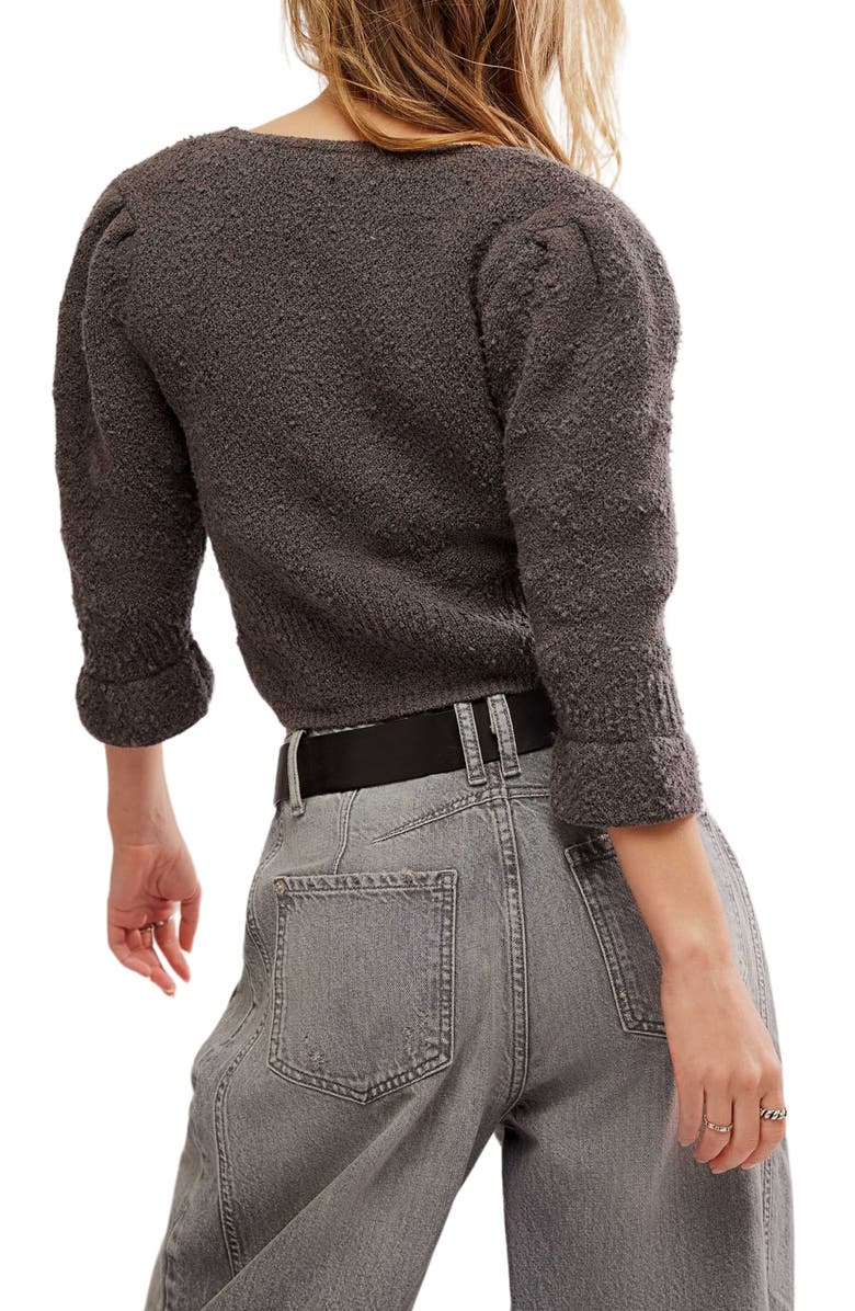 Free People Crop Bouclé Cardigan, Alternate, color, 