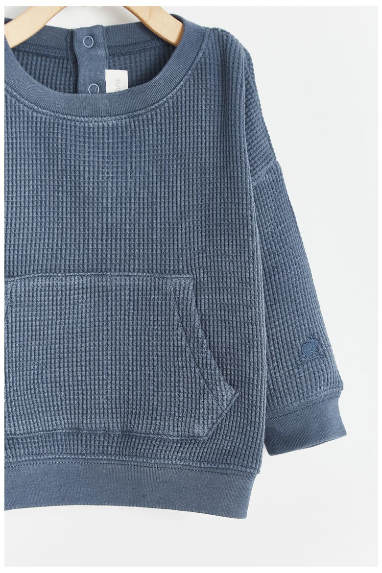 Waffle Front Pocket Sweatshirt for Infant, Alternate, color, Blue-graphite