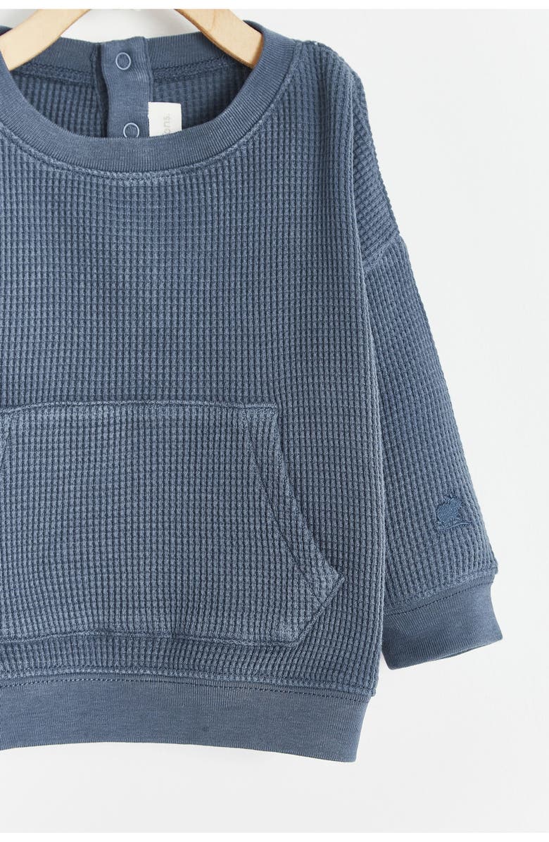 Babycottons Waffle Front Pocket Sweatshirt for Infant, Alternate, color, Blue-Graphite