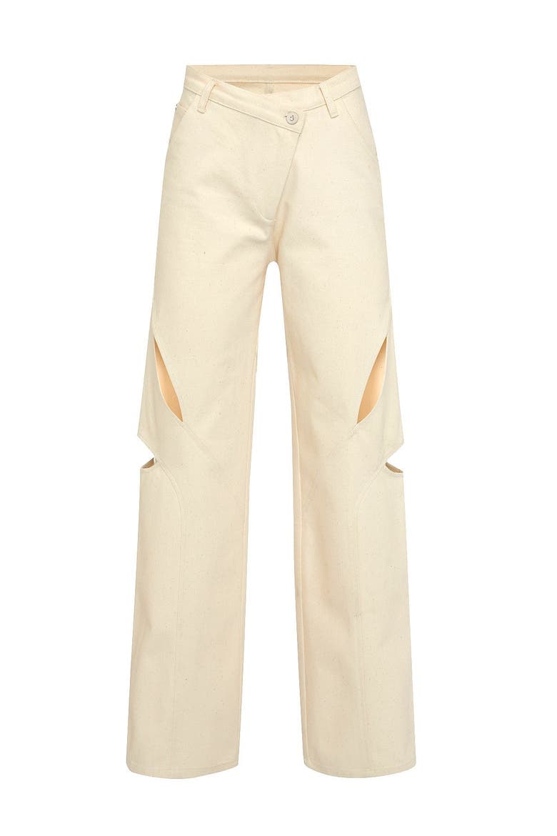 Chaby Cut Out Pants, Main, color, Ecru
