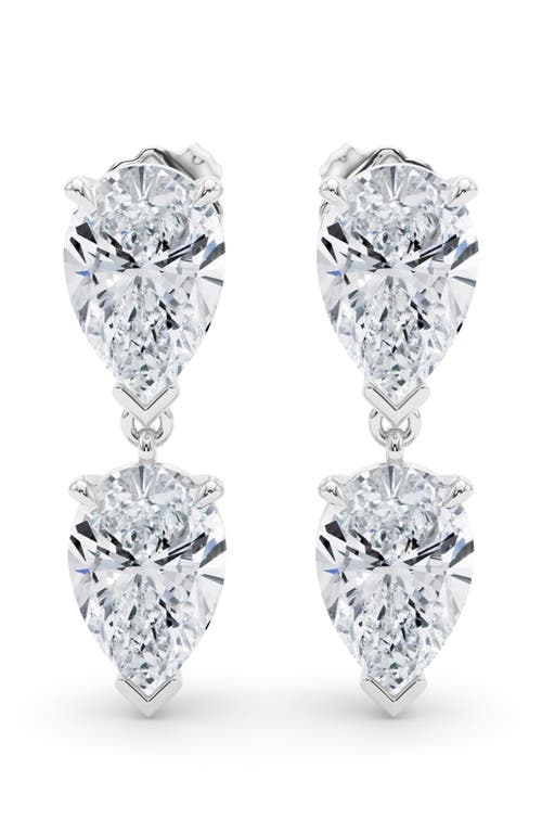 Hautecarat Lab Grown Diamond Twin Pear Cut Drop Earrings