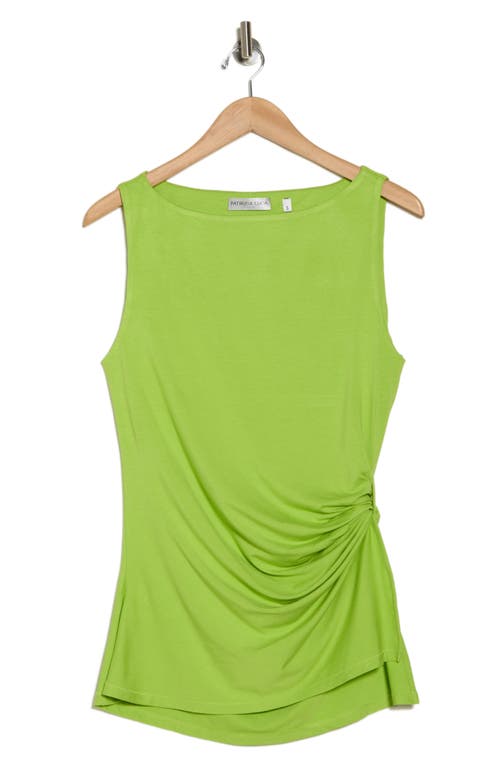 Patrizia Luca Side Ruched Sleeveless Top In Lime