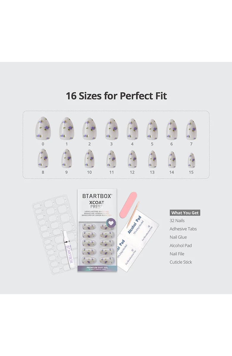 Btartboxnails Press-on Nails Set Short Almond, Alternate, color, Pathside Lilac