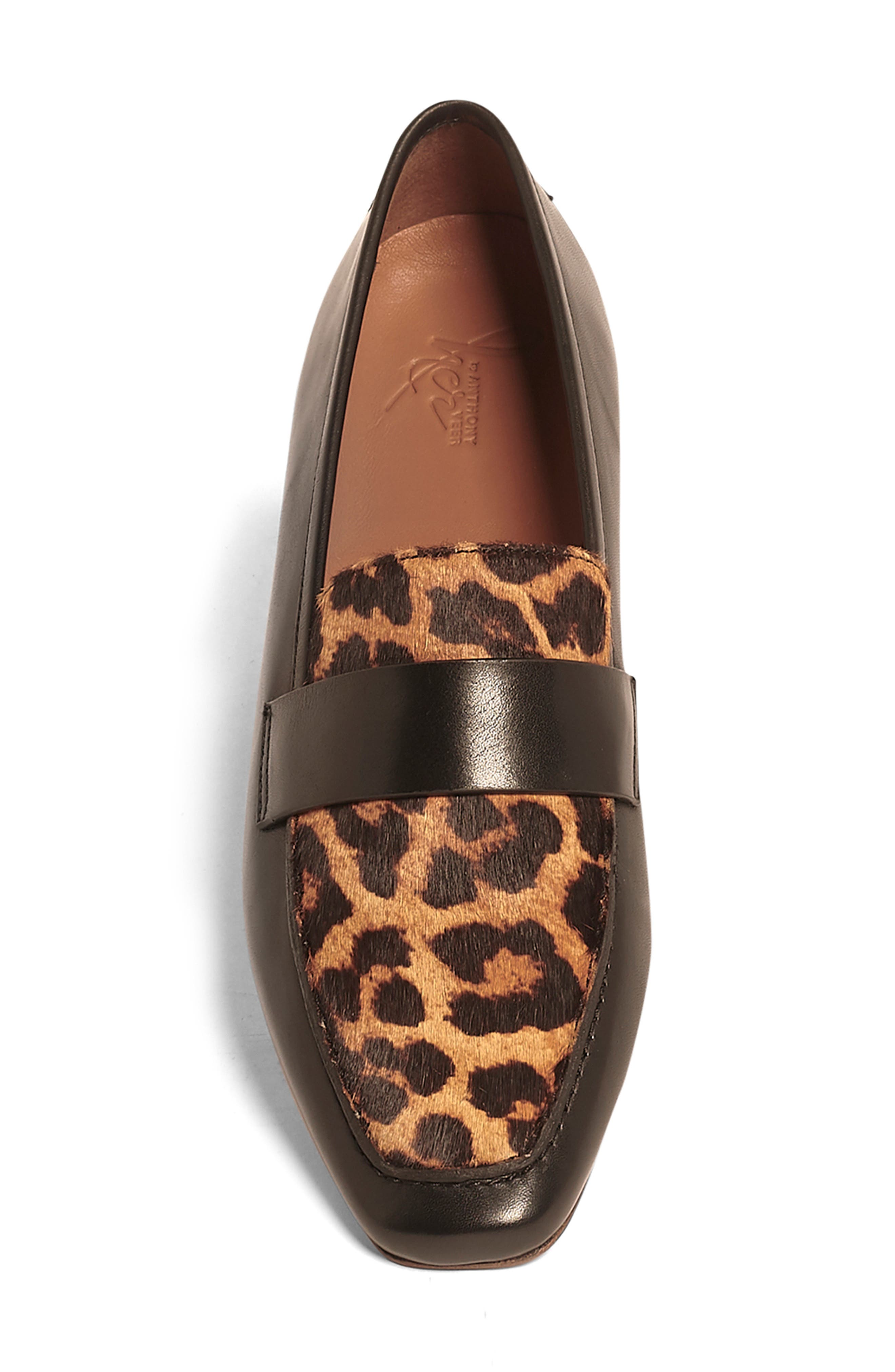 Anthony Veer Nancy Genuine Calf Hair Loafer, Alternate, color, Black