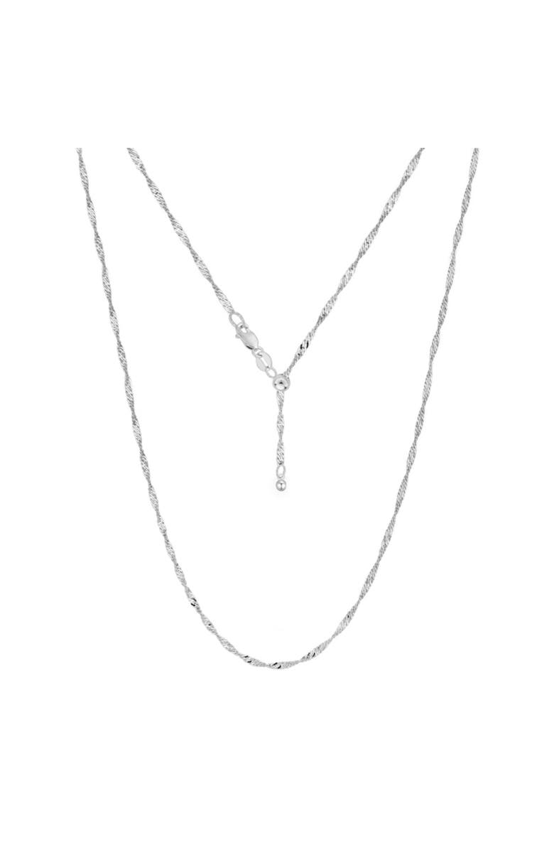 Donatello Gian Sterling Silver Adjustable Singapore Chain, Main, color, Silver