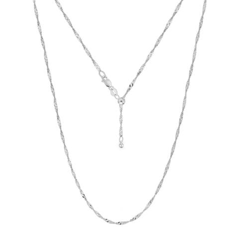 Sterling Silver Adjustable Singapore Chain