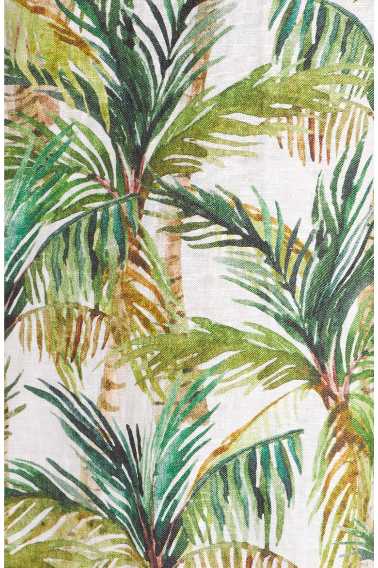 Lola Frond Print Short Robe, Alternate, color, BREEZY PALMS