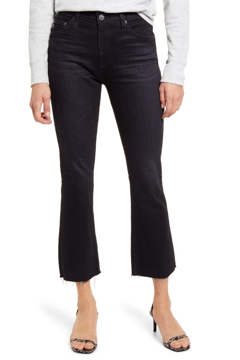 Jodi Mid Rise Raw Hem Crop Flare Jeans, Main, color, 2 YEARS MARQUEE
