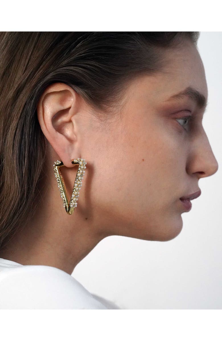 DEMARSON Vera Caviar Imitation Pearl & Pavé Crystal Drop Earrings, Alternate, color,