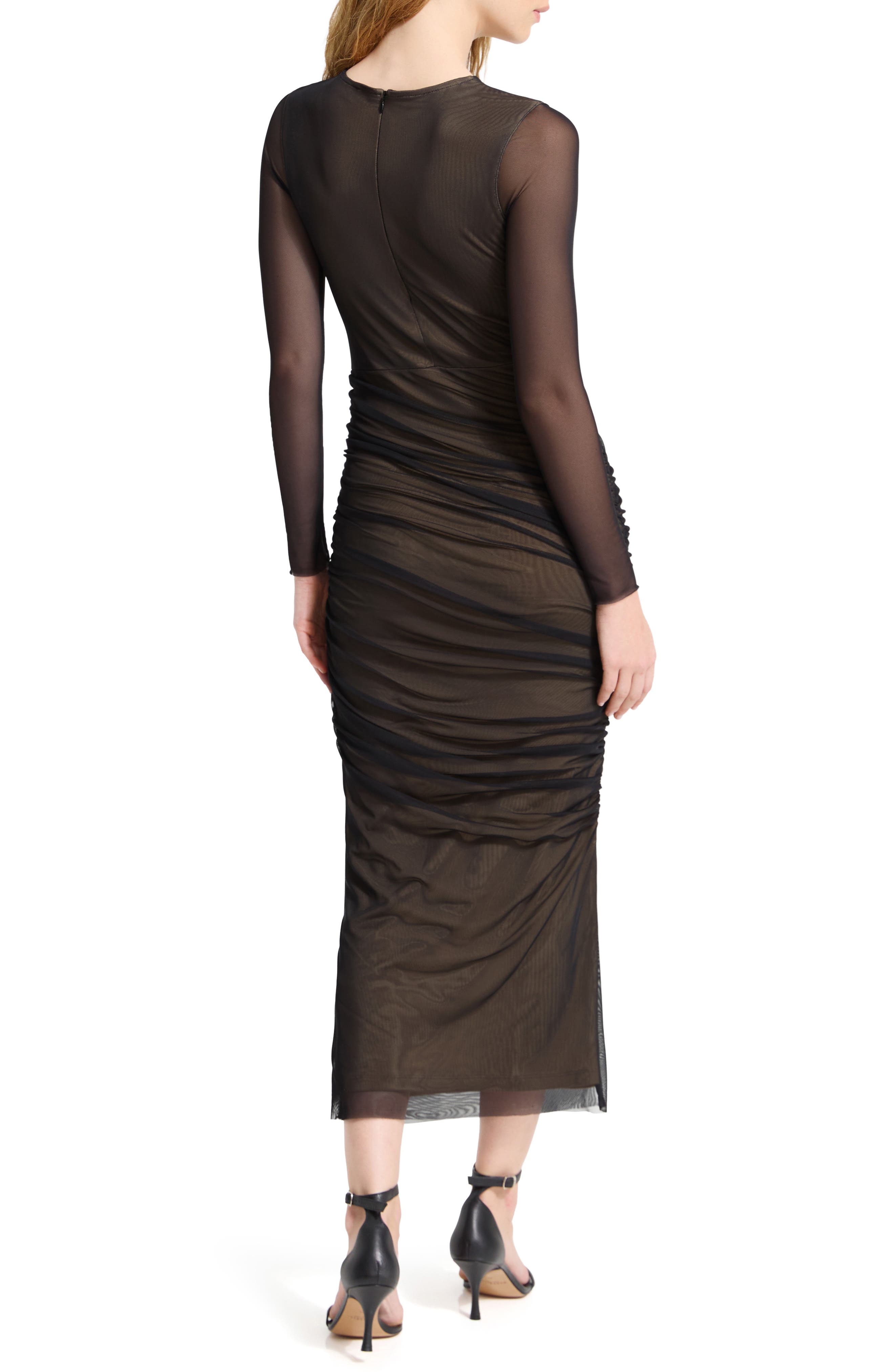 Gia Long Sleeve Mesh Maxi Dress - image 2