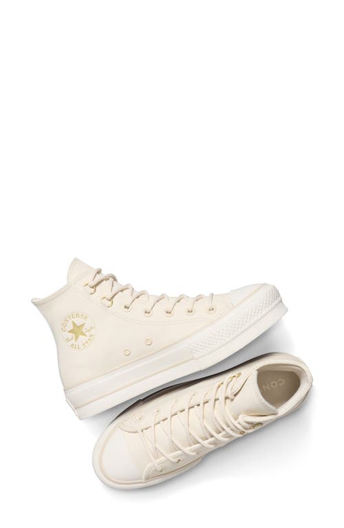 Converse Gender Inclusive Chuck Taylor All Star Lift Leather High Top Platform Sneaker In Neutral
