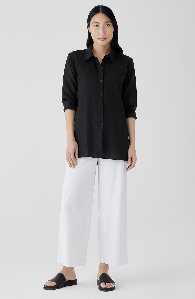 Eileen Fisher Classic Long Sleeve Organic Linen Button-Up Shirt, Alternate, color,