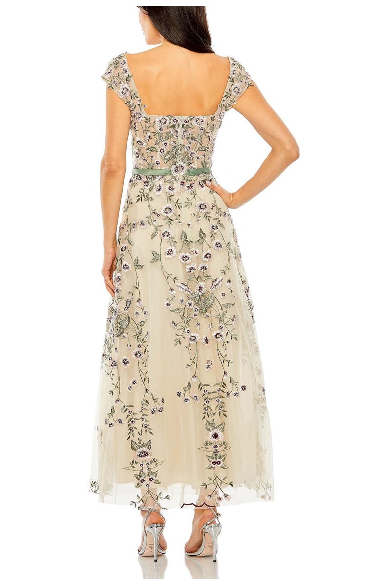 Mac Duggal Floral Embroidered Sweetheart Neckline Dress, Alternate, color, Nude Multi