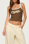 EDIKTED Nashville Cowboy Graphic Crop Tank