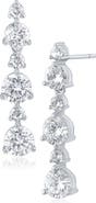 CZ by Kenneth Jay Lane Alternating Cubic Zirconia Linear Drop Earrings