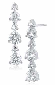 CZ by Kenneth Jay Lane Alternating Cubic Zirconia Linear Drop Earrings