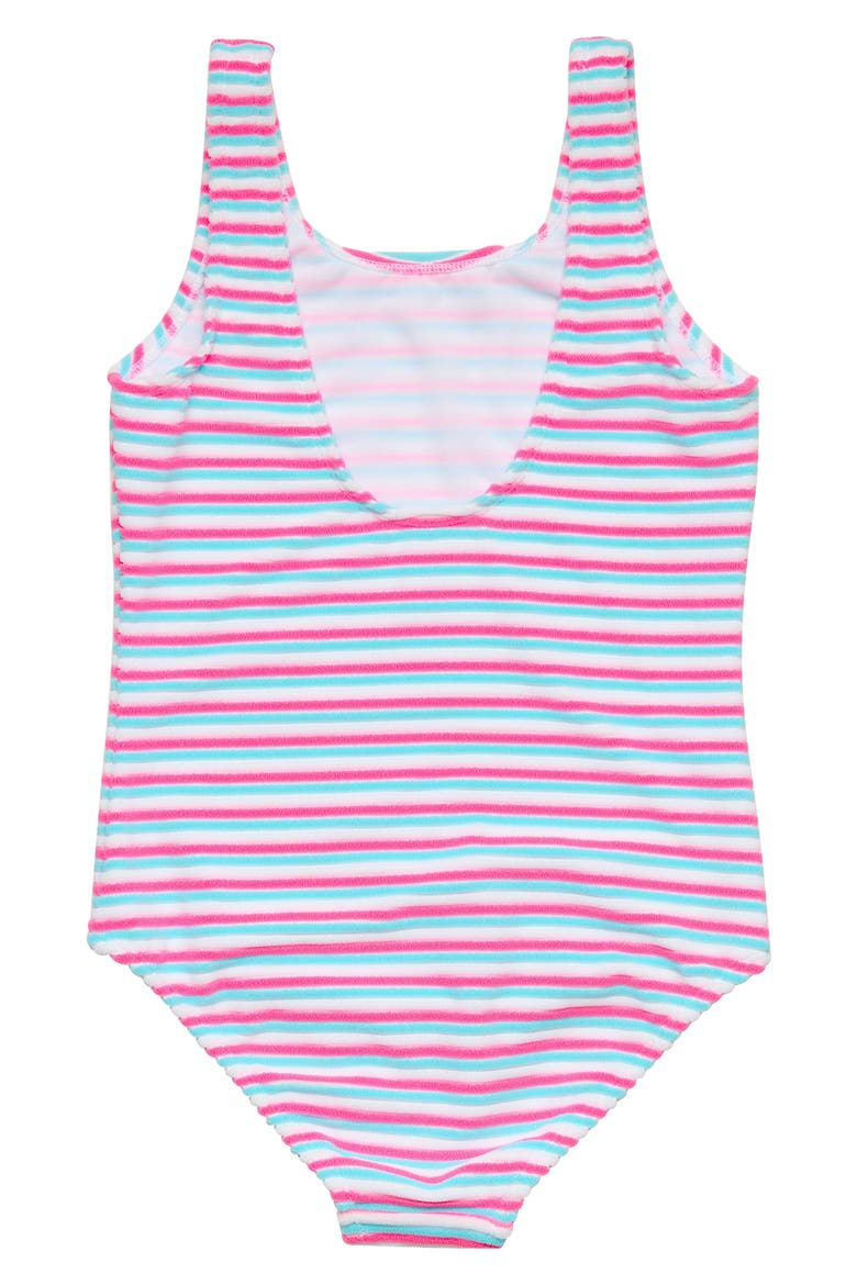 Kids' Sorbet Stripe Terry One-Piece Swimsuit, Alternate, color, PINK