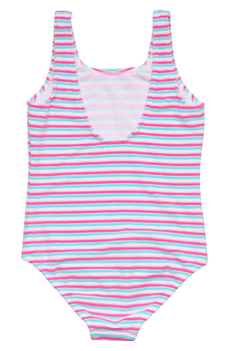 Snapper Rock Kids' Sorbet Stripe Terry One-Piece Swimsuit, Alternate, color, Pink