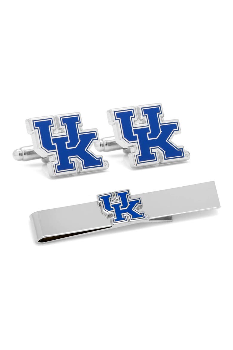 NCAA Kentucky Wildcats Cuff Links & Tie Bar, Main, color, BLUE