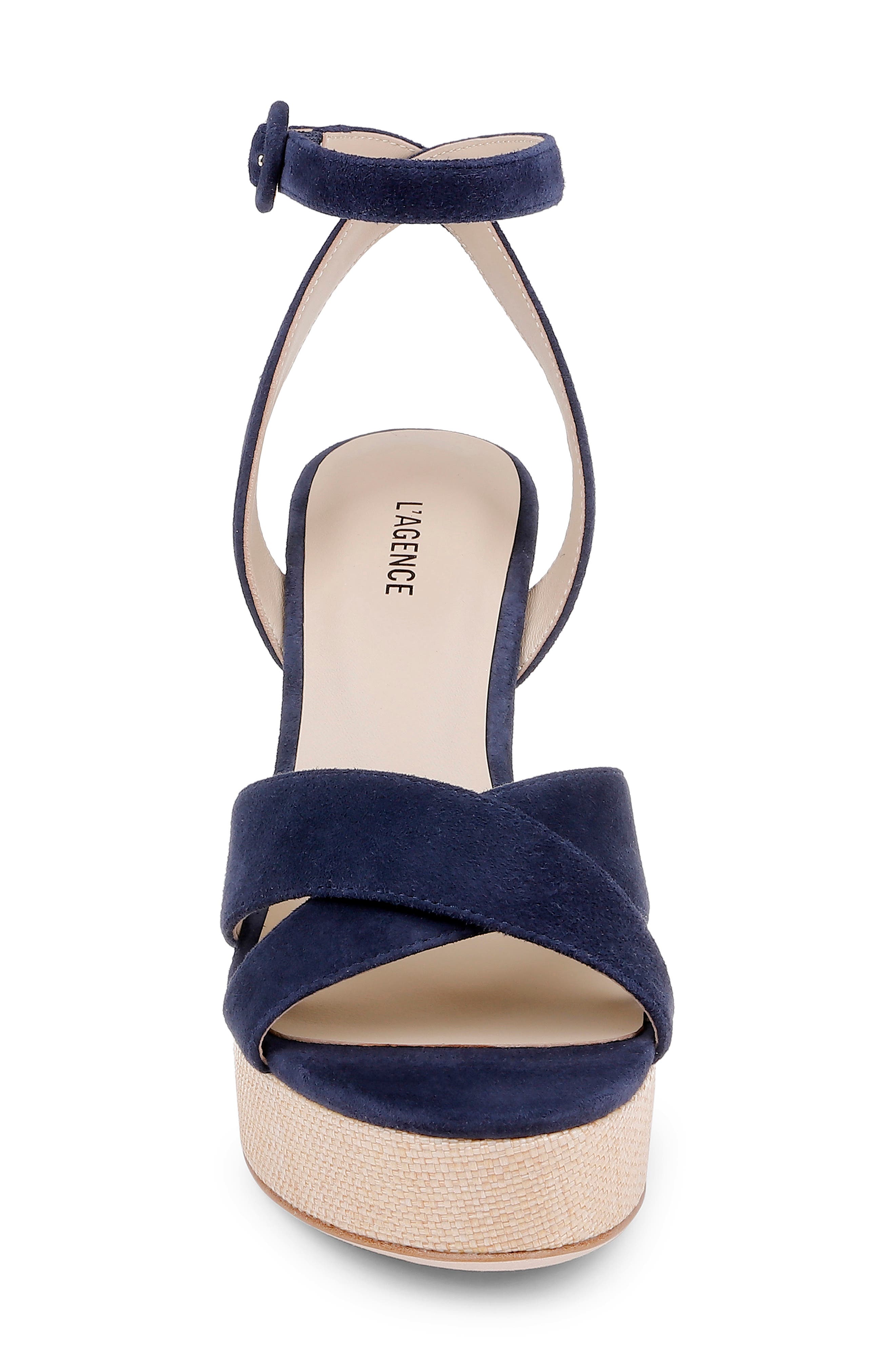 Sandrine Ankle Strap Platform Sandal, Alternate, color, MIDNIGHT SUEDE