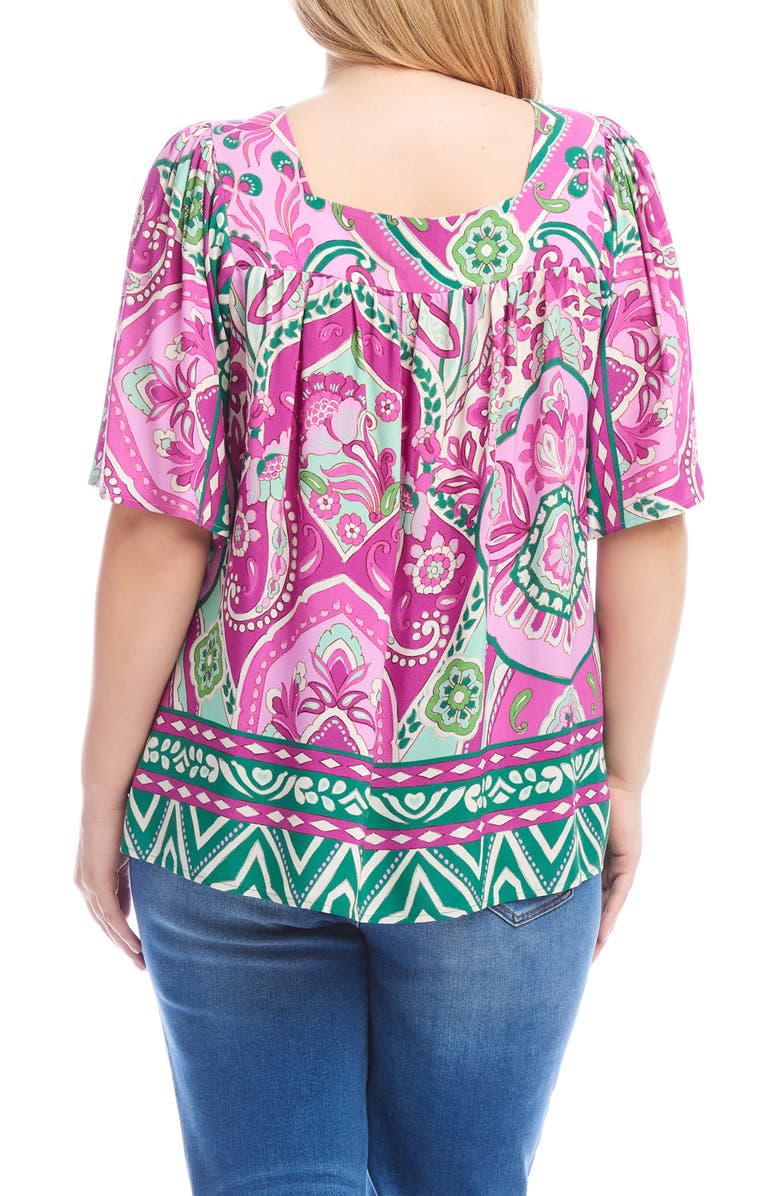 Karen Kane Paisley Flutter Sleeve Top, Alternate, color, 
