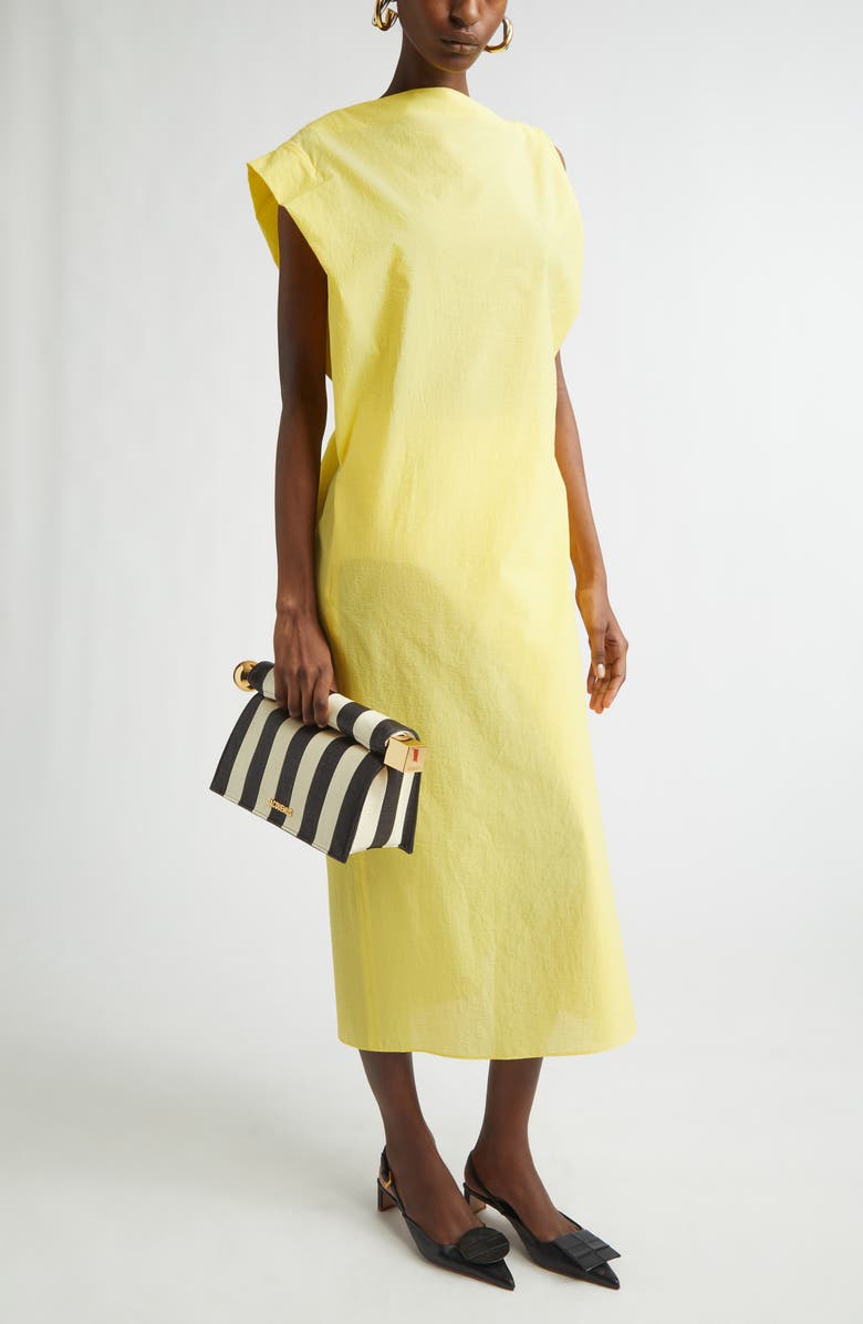 Jacquemus La Robe Drap Asymmetric Midi Dress, Alternate, color, Yellow