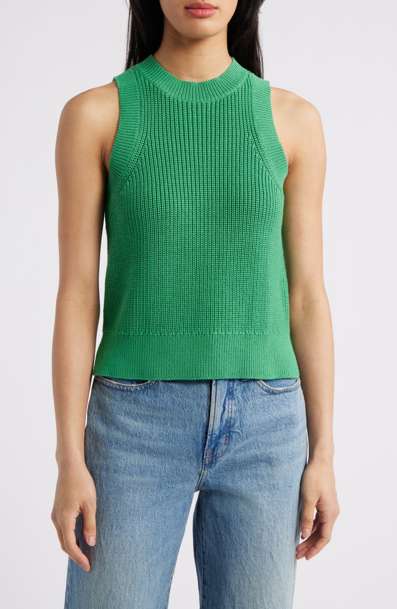 525 america Demi Cotton Sweater Vest, Main, color, Ivy Green