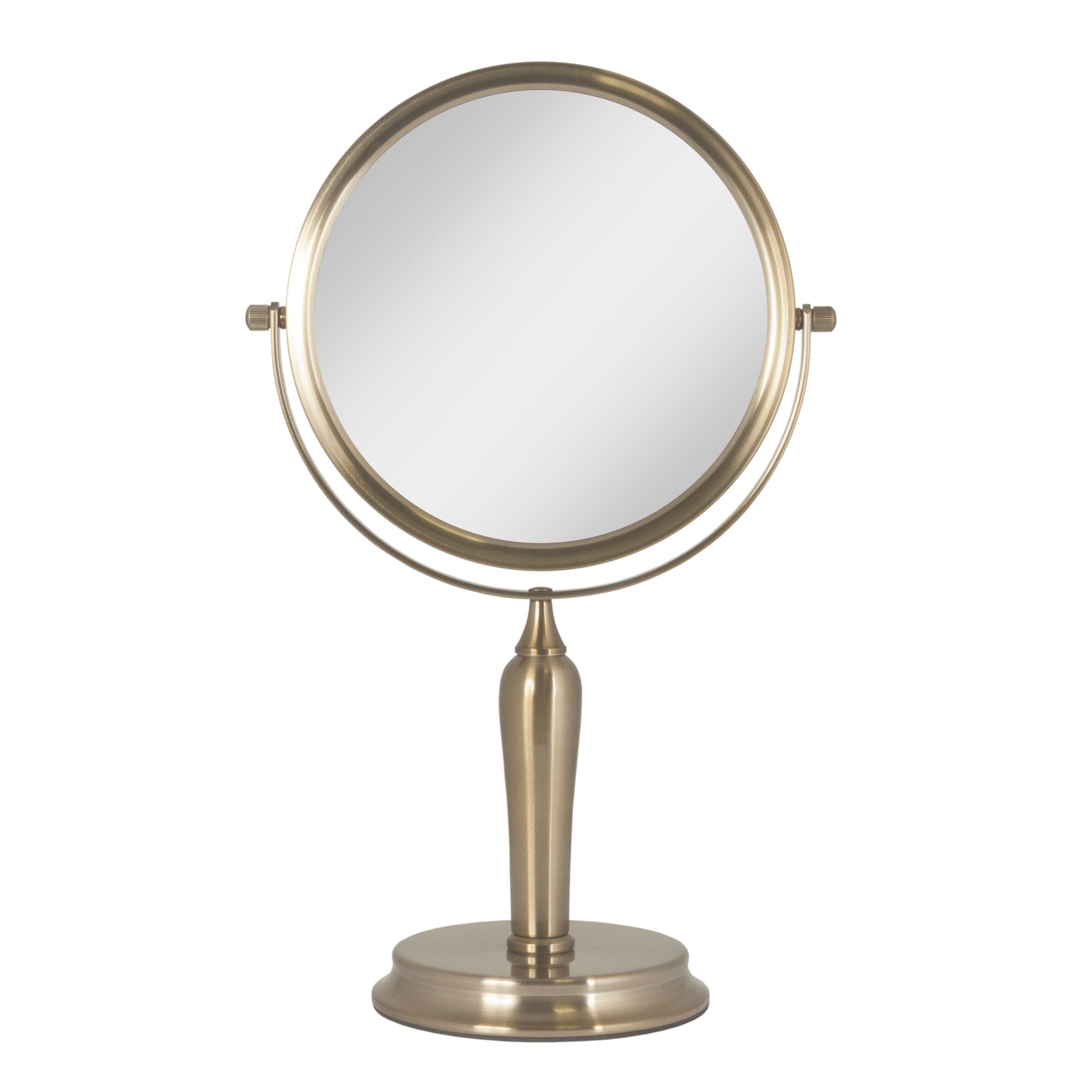 Zadro Anaheim Makeup Mirror with 5X/1X Magnification in Champagne Gold 