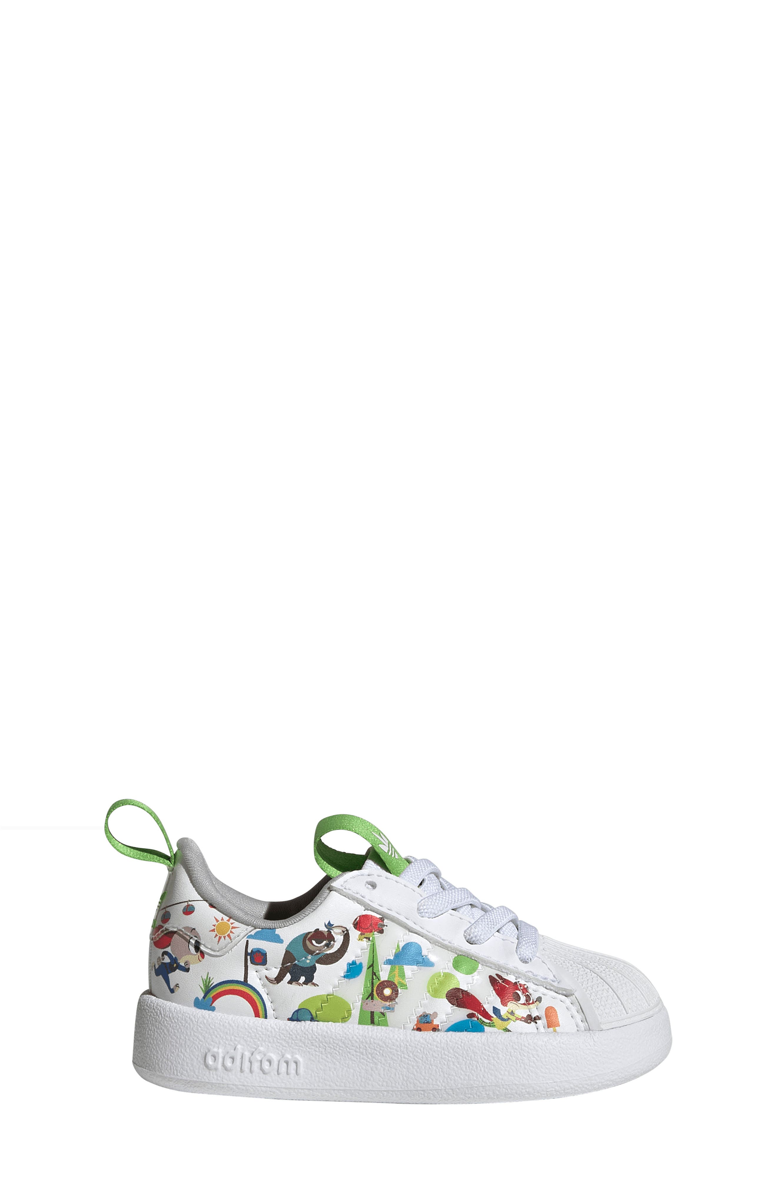 adidas Kids' x Disney Adifom Superstar 360 Sneaker, Alternate, color, White/ Grey/ Semi Lucid Lime