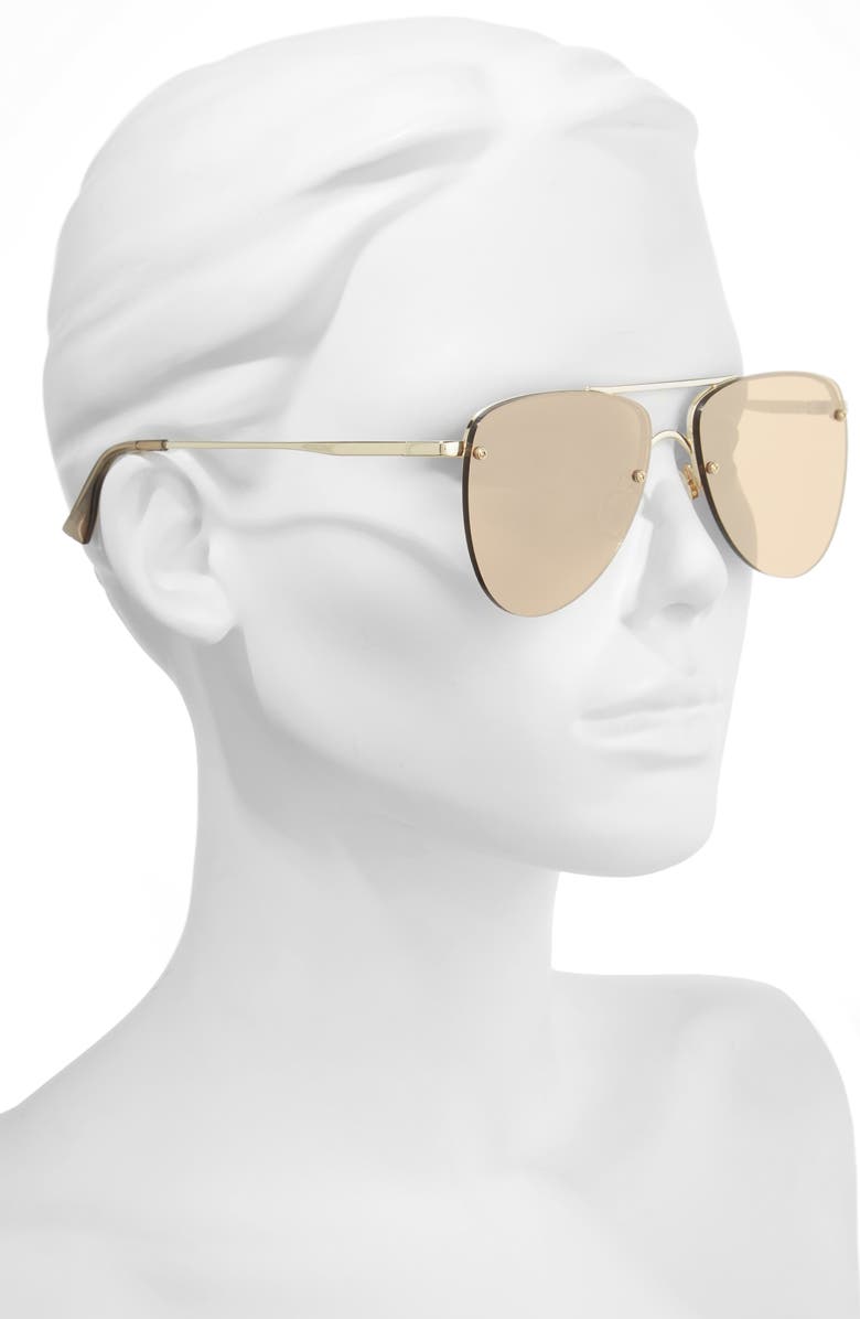 Le Specs The Prince 59mm Mirrored Rimless Aviator Sunglasses, Alternate, color, 