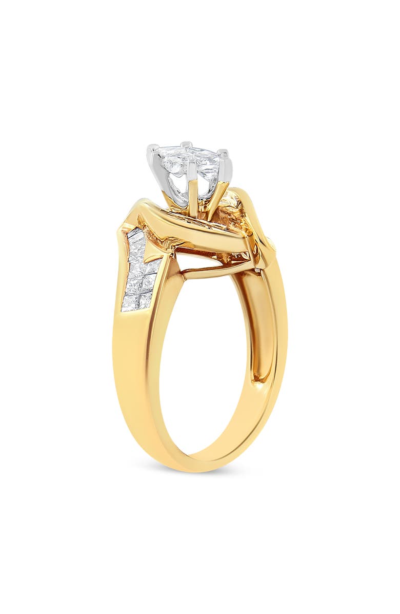 Haus of Brilliance 14K Gold 1 1/4 Cttw Multi Shaped Diamond Marquise Shaped Ring, Alternate, color, Yellow Gold