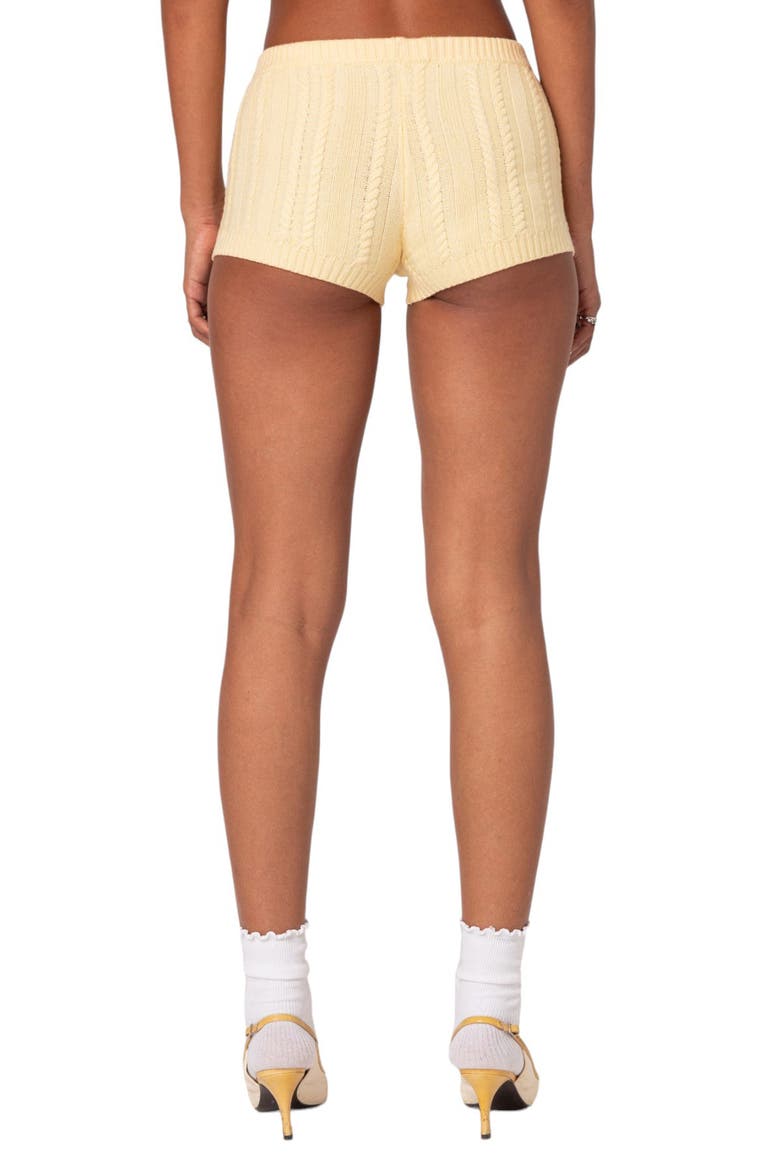 Raegan Cable Stitch Shorts, Alternate, color, YELLOW