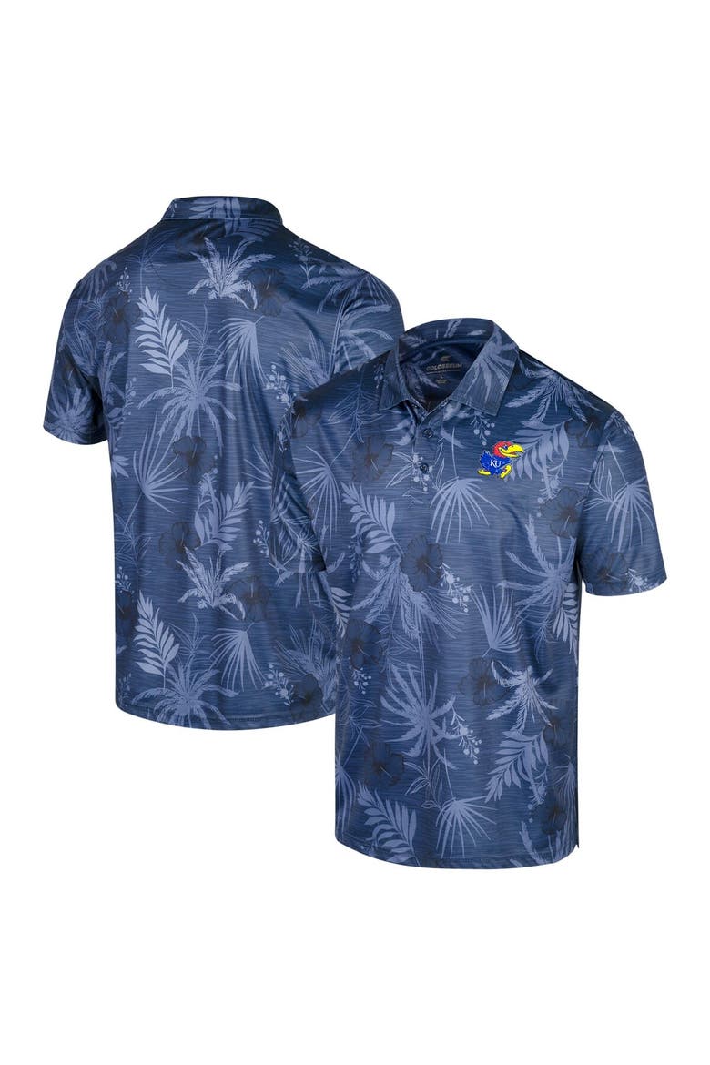 Men's Colosseum Royal Kansas Jayhawks Big & Tall Palms Polo, Alternate, color, Royal