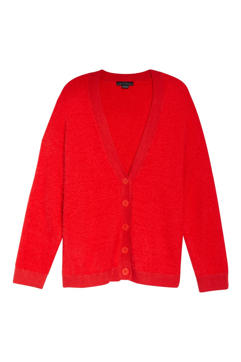 Supersoft Crop Cardigan, Alternate, color, RED