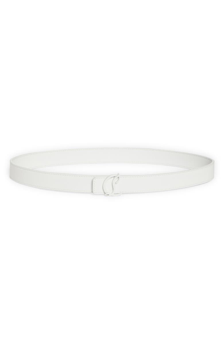 Christian Louboutin CL Monogram Buckle Leather Belt, Main, color, W240 Bianco/ Bianco