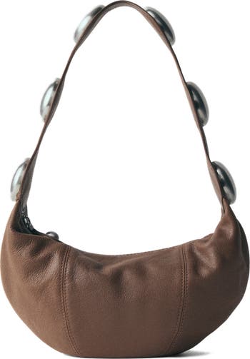 Ledertaschen Damen Handtasche Leder Handtasche Mit Nieten MANGO