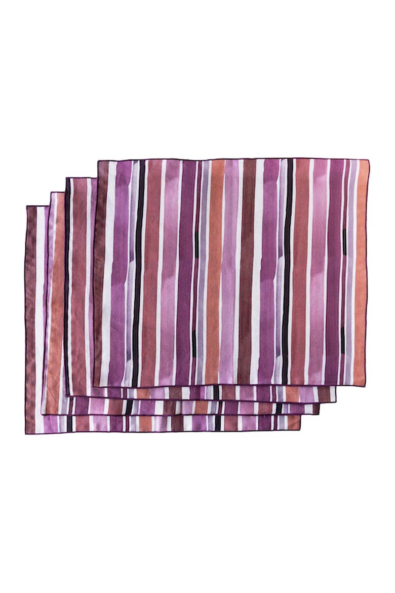 Lisbon Stripe Placemat Set of 4, Main, color, Pink & Brown
