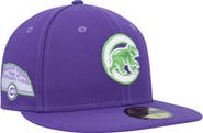 New Era Men's New Era Purple Chicago Cubs Lime Side Patch 59FIFTY Fitted Hat