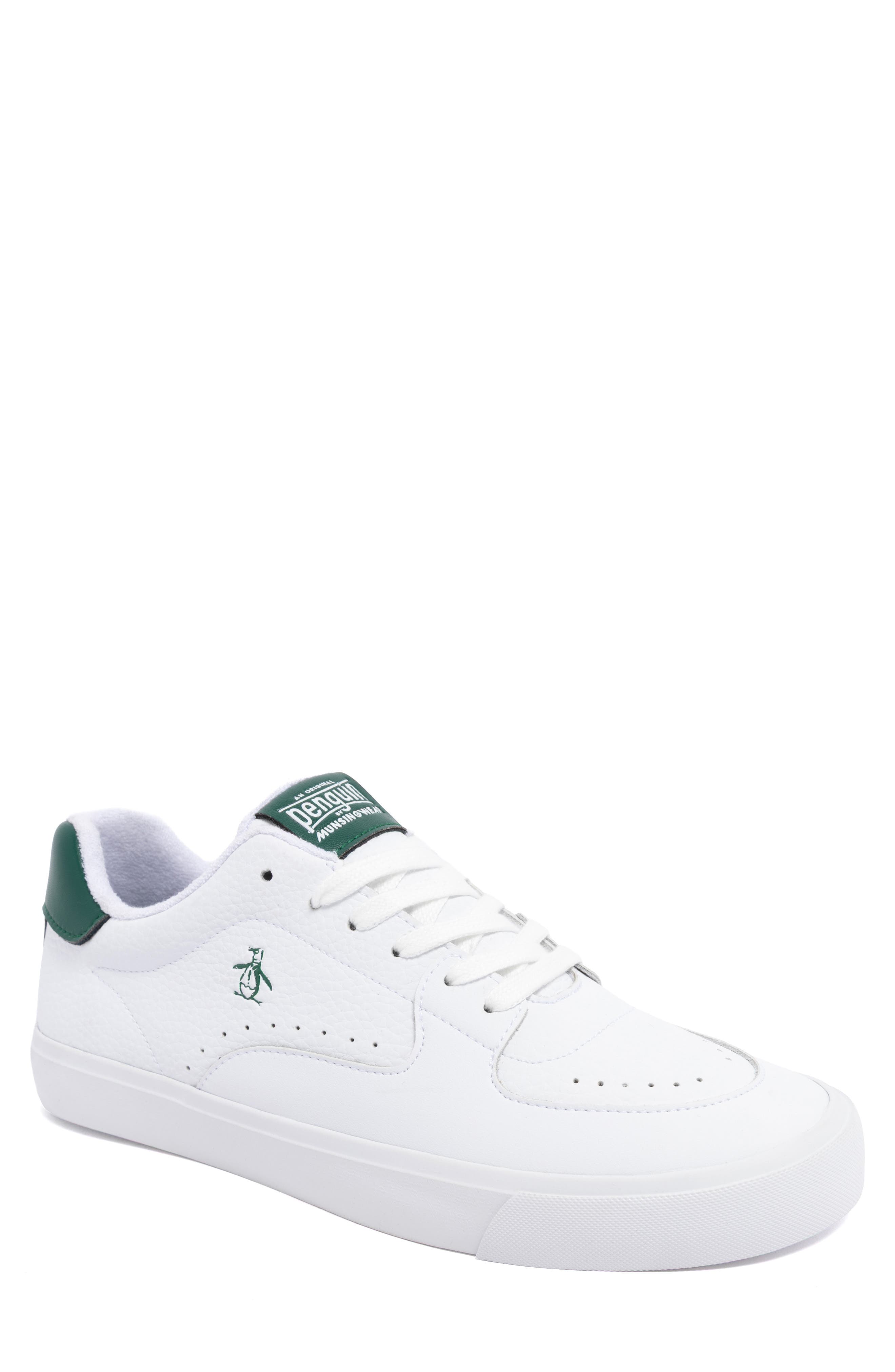Original Penguin <p>Hadrik Leather Sneaker (Men)</p>, Main, color, White/ Sage