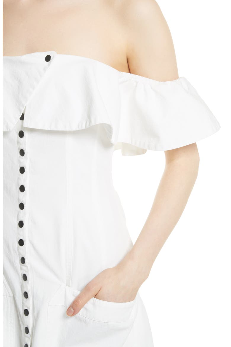 Aleksander Off the Shoulder Dress, Alternate, color, WHITE