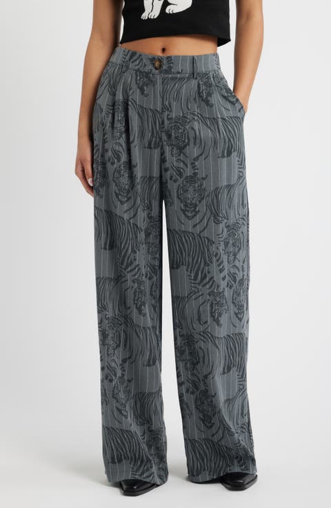 Big Cat Pinstripe Wide Leg Pants