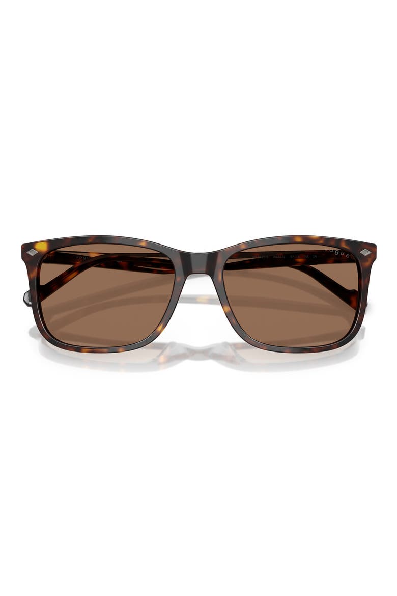57mm Pillow Sunglasses, Alternate, color, DARK HAVANA
