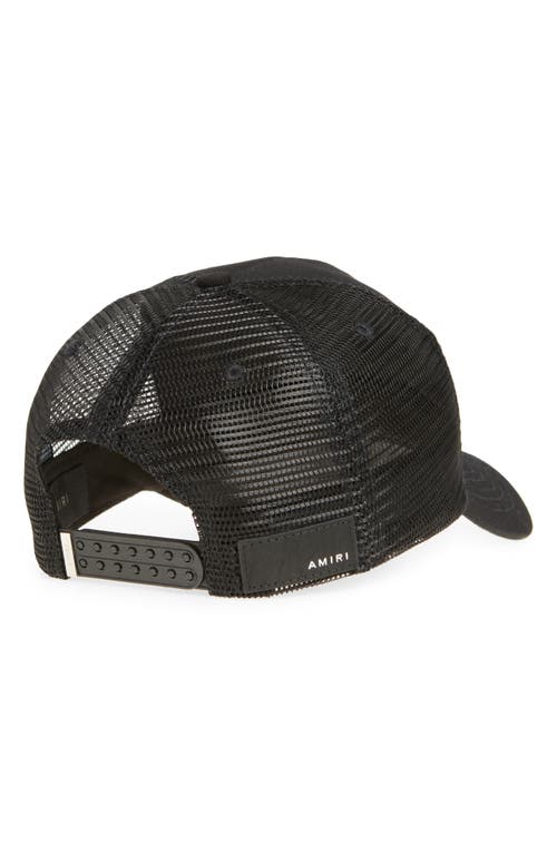 Amiri Stacked Bones Logo Adjustable Trucker Hat In Black