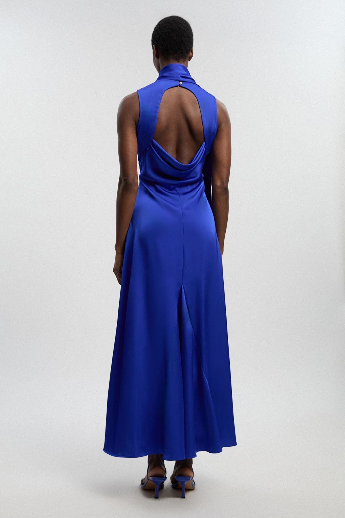 fringe satin maxi dress De La Vali Khamsin Halter Fringe Silk Satin Maxi Dress In Cream - 19% Off