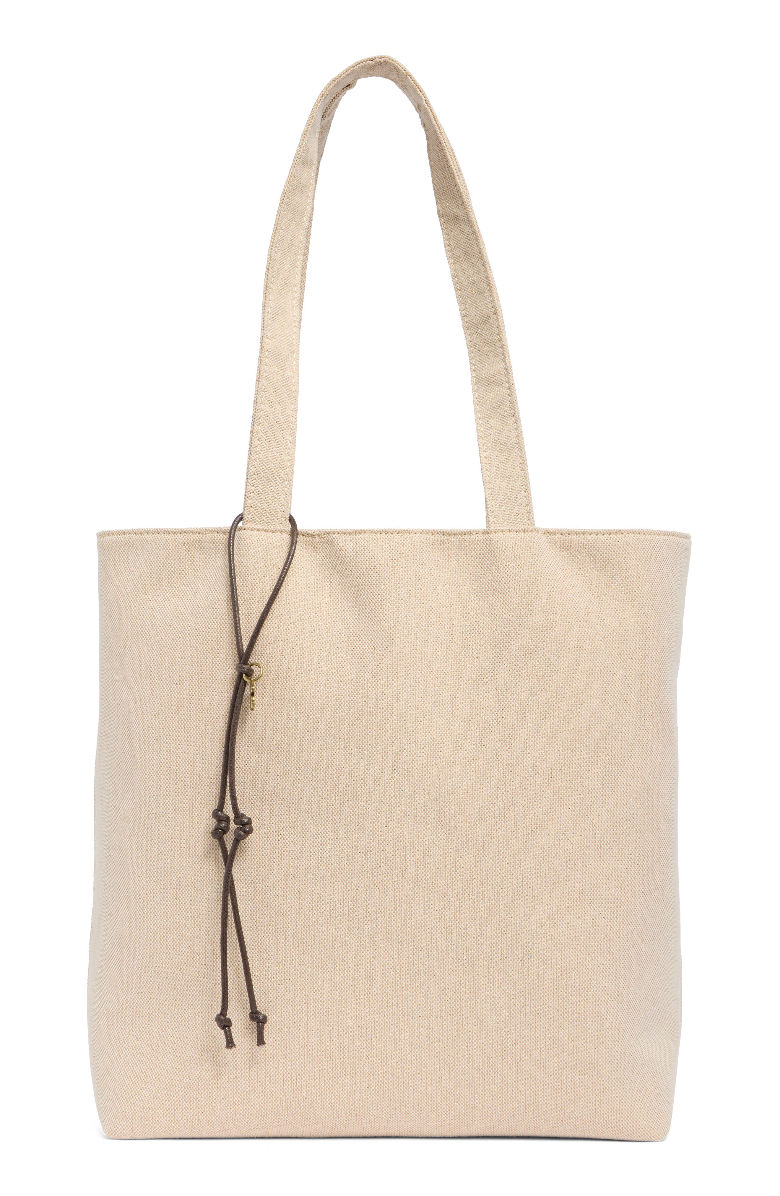 Lucky Brand Pira Canvas Book Tote Bag, Main, color, Beige Canvas