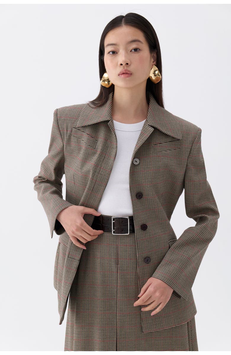 Nocturne Plaid Padded Shoulder Jacket, Main, color,