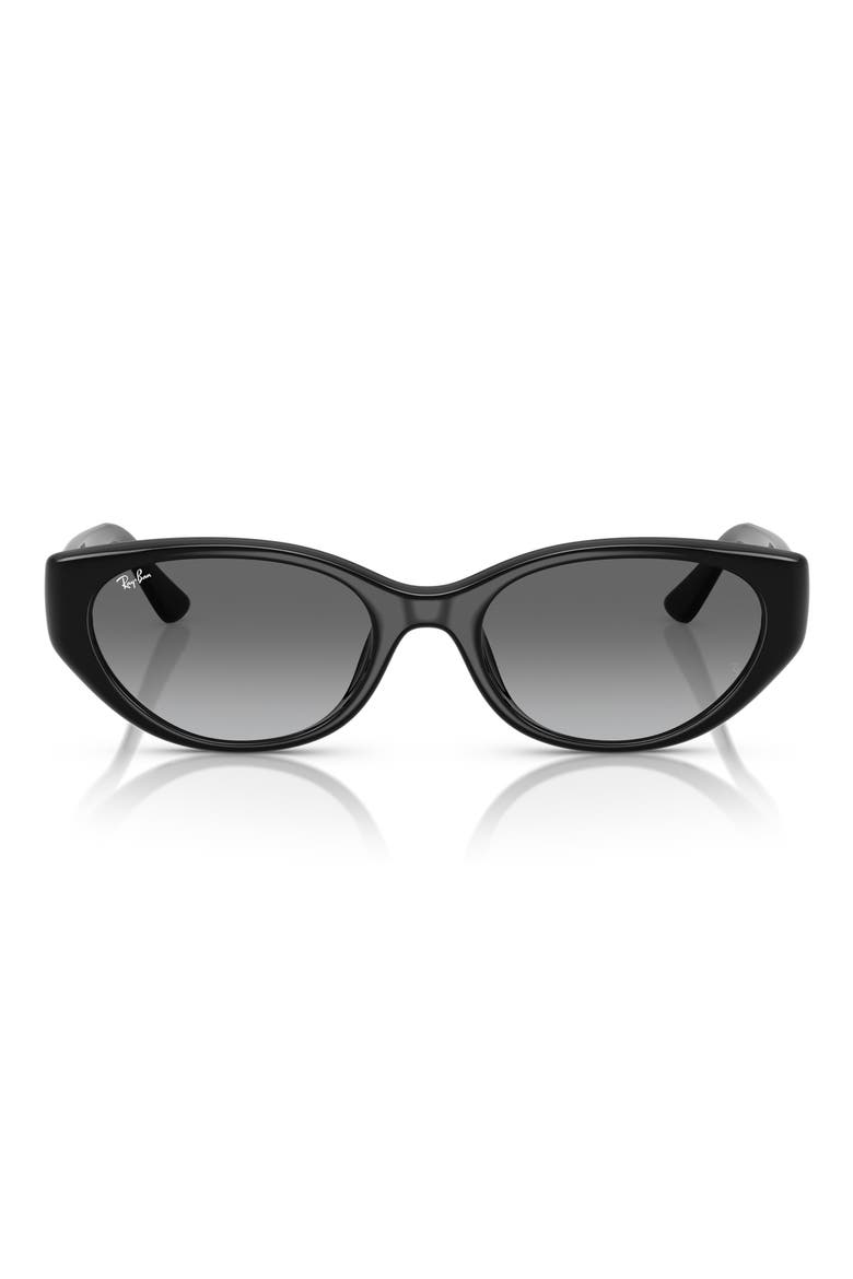55mm Gradient Pillow Sunglasses, Main, color, BLACK