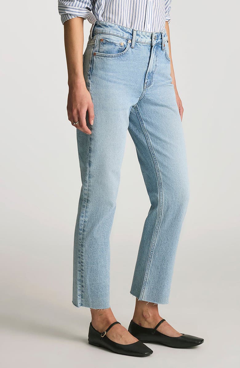 Mavi Jeans New York Raw Hem High Waist Ankle Straight Leg Jeans, Alternate, color, 